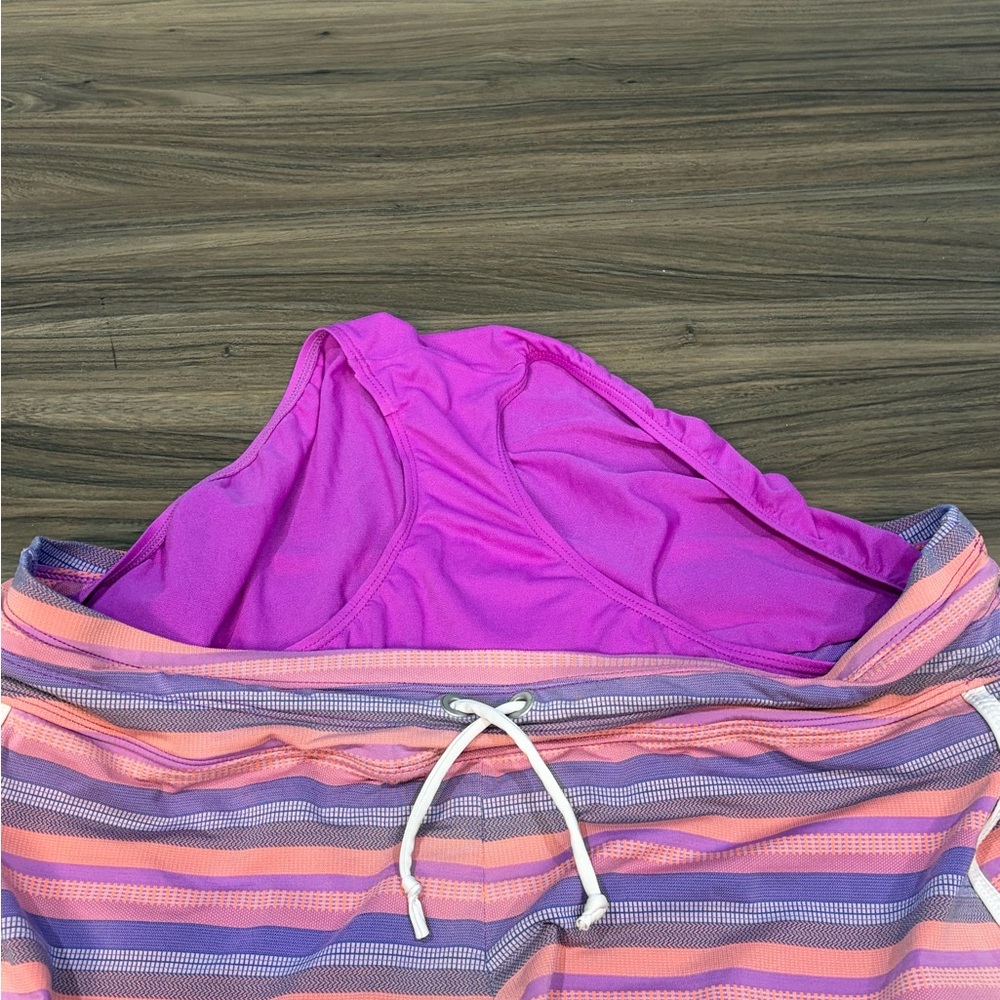 Athleta Pink Purple Striped Swim Drawstring Board Short Shorts Women Size XL - Picture 8 of 16
